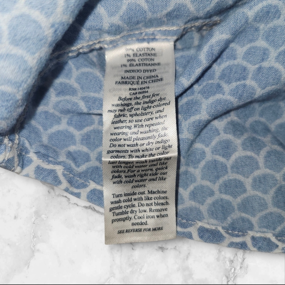 Faherty Fish Scale Short Sleeve Button Down Shirt - image 2